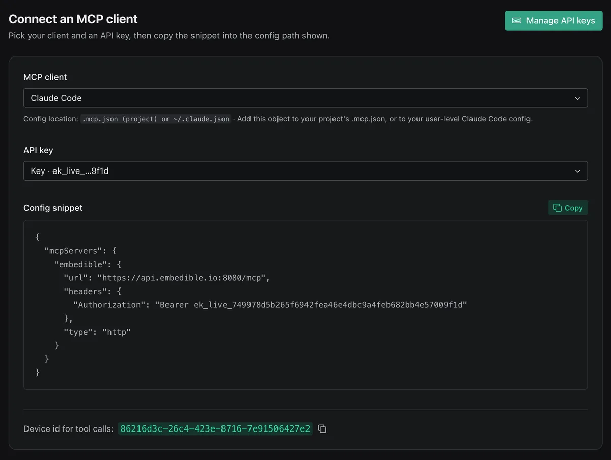 Hook up your MCP client