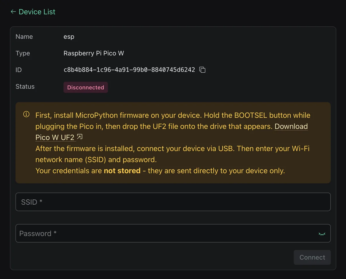 Provision a device from your browser